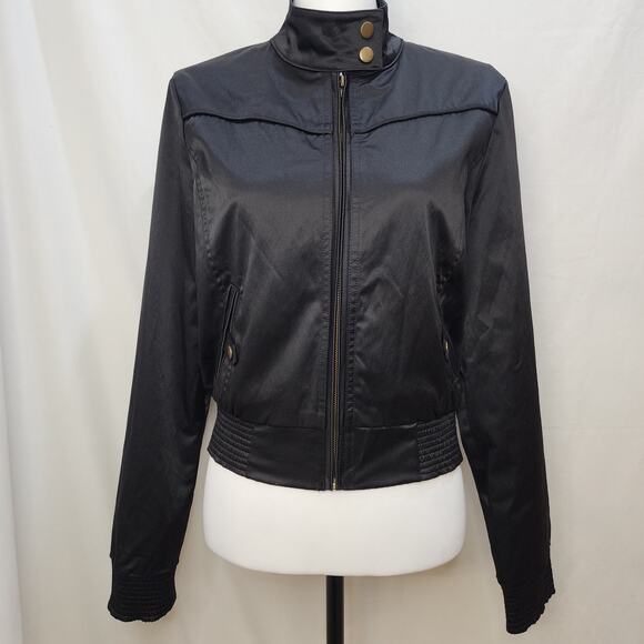 Flying Tomato Black Bomber Jacket, Size Medium - Picture 6 of 12